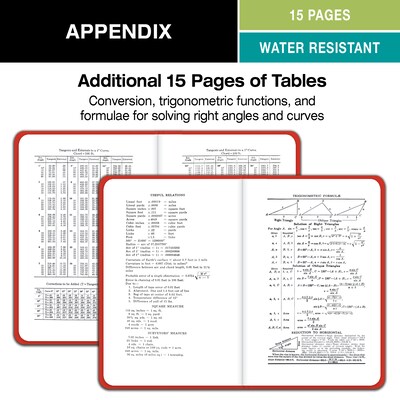 ELAN Field Surveying Computation Notebooks, 4.63" x 7.25", 160 Sheets, Orange, 6/Pack (E64-8X4 ORG-6)
