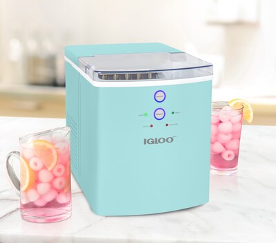 Igloo 33-Pound Automatic Portable Countertop Ice Maker Machine, Aqua (IGLICEB33AQ)