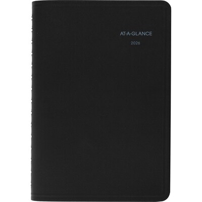 2026 AT-A-GLANCE QuickNotes 5" x 8" Daily & Monthly Appointment Book, Faux Leather Cover, Black (76-04-05-26)