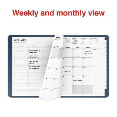 2025-2026 Staples 7" x 9" Academic Weekly & Monthly Planner, Blue (ST60360-25)
