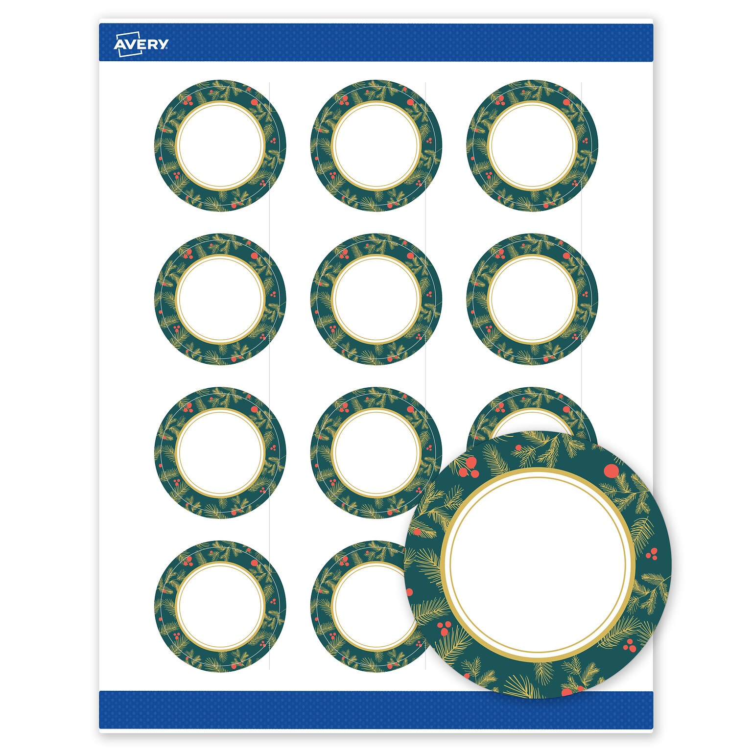 Avery Circle Multipurpose Labels, 2 Dia., White, 120/Pack (19479370494)