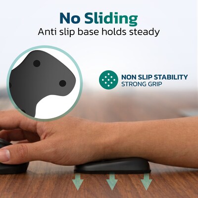 Purely E280 Memory Foam Non-Skid Wrist Rests, Black (PCCE280BK)
