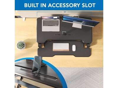Mount-It! 38"W Manual Rectangular Adjustable Standing Desk Converter, Black (MI-15009)