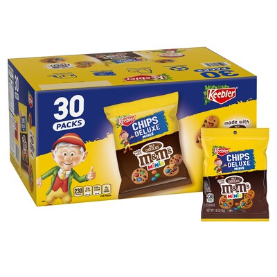 Keebler M&M's Chip Deluxe Mini Chocolate Cookies, 1.6 oz., 30/Box (209-00466)