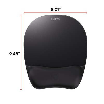 Staples TECH Foam Non-Skid Mouse Pad/Wrist Rest Combo, Black (ST63287)