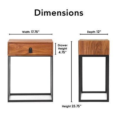 ClickDecor Milo Side Table, Walnut Brown (FUTB10101A)
