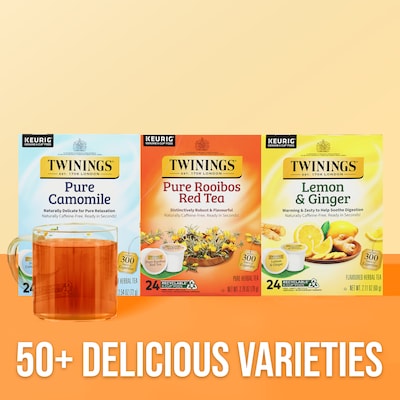 Twinings Pure Rooibos Herbal Tea, Keurig® K-Cup® Pods, 24/Box (TNA85791)