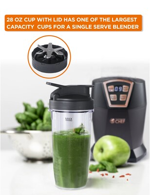 Commercial Chef 28 oz. Personal Power Blender, Black (CHPB40B)