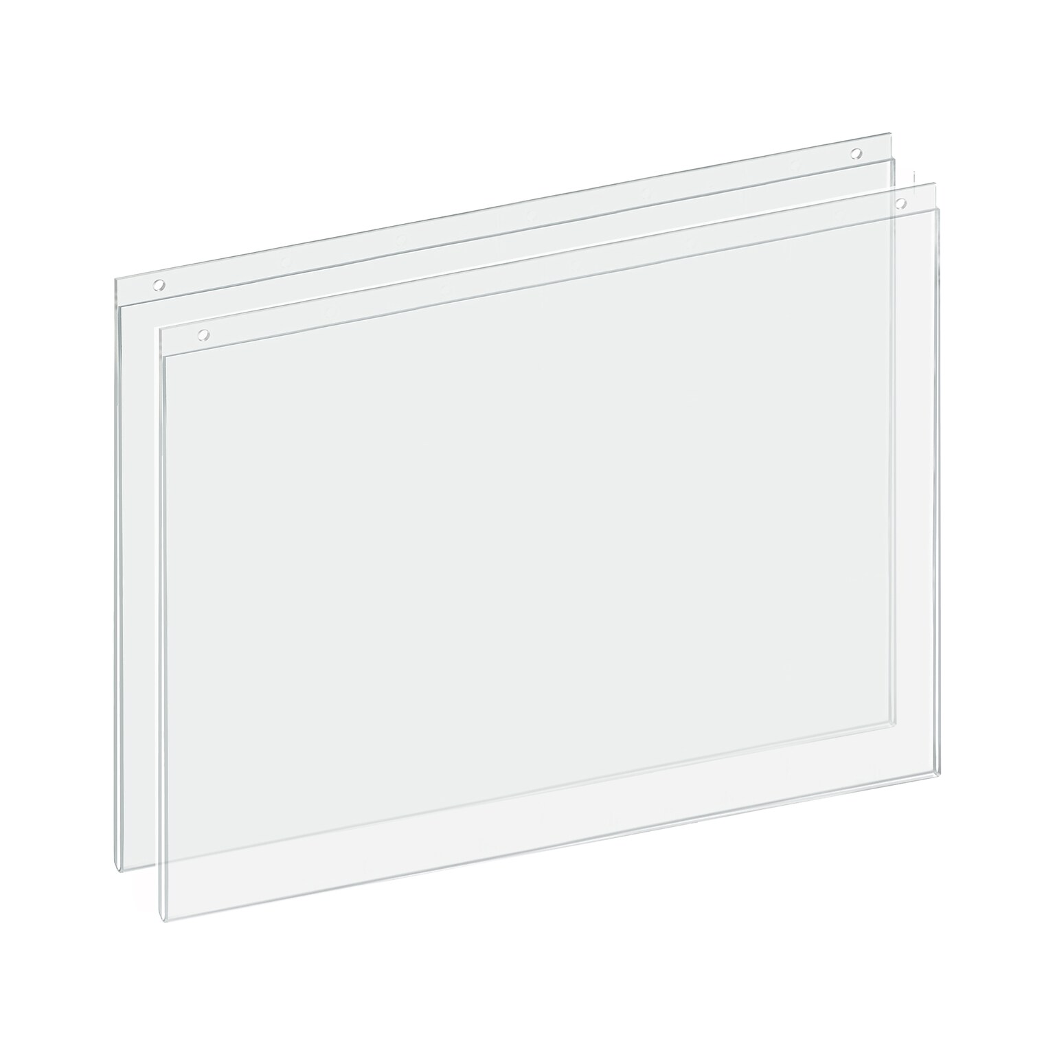 Azar Sign Holder, 22 x 17, Horizontal, Wall Mounted, Clear Acrylic, 2/Pack (162729-2PK)