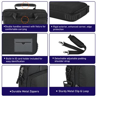 TechProtectus Nylon Water Resistant Messenger Bag, Black (RTP-BK-BC11)