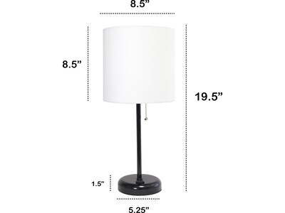 Creekwood Home Oslo Incandescent Table Lamp, Black/White (CWT-2008-BA)