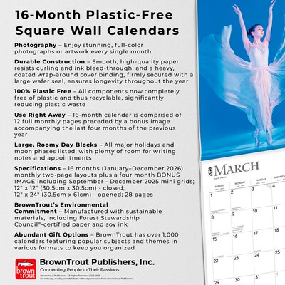 2026 BrownTrout Ballet 12" x 12" Monthly Wall Calendar (9798330702305)