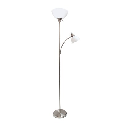 Creekwood Home Essentix 71.5" Floor Lamp with Dome Shade, Metal (CWF-3001-BN-LB)