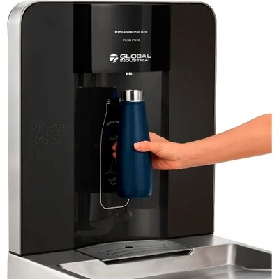 Global Industrial Refrigerated Filtered Drinking Fountain w/ Bottle Filler, Gray (761218)