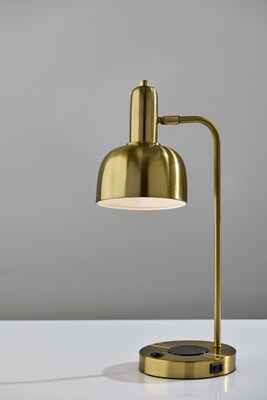 Adesso Rico Supercharger Incandescent Desk Lamp, 19"H, Antique Brass (2609-21)