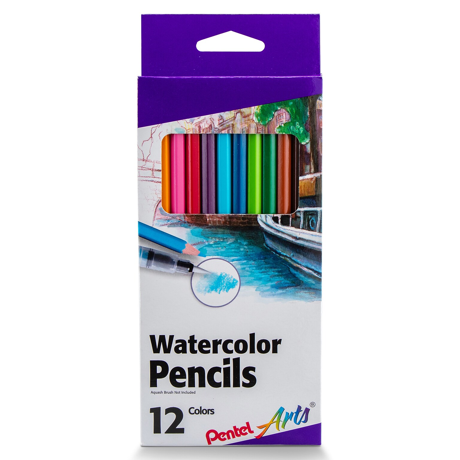 Pentel Watercolor Pencils, Assorted Colors, 12/Pack, 3 Packs/Bundle (PTACB912-3)