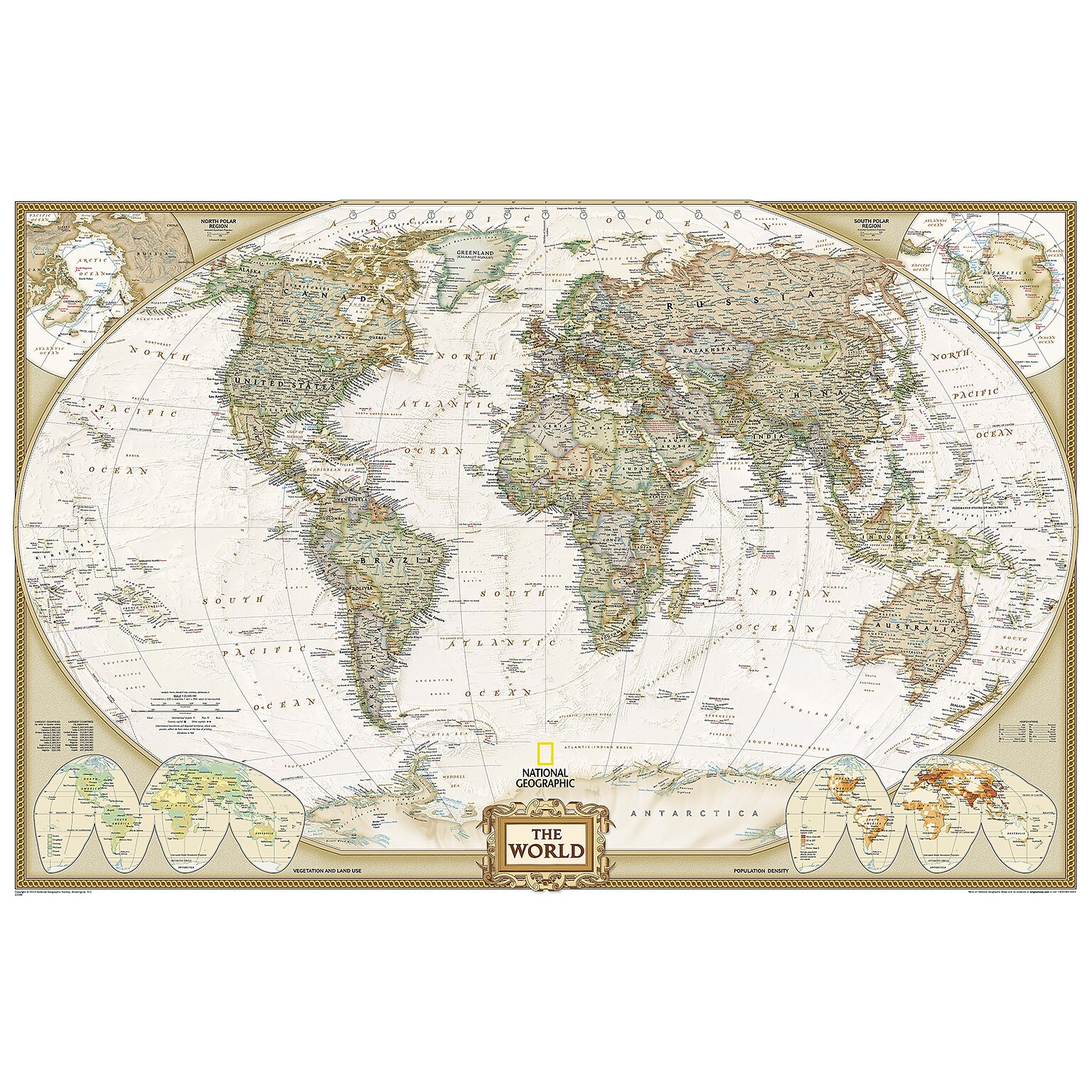 National Geographic World Executive Map, Enlarged and Laminated, 73 x 48 (NGMRE00622088)