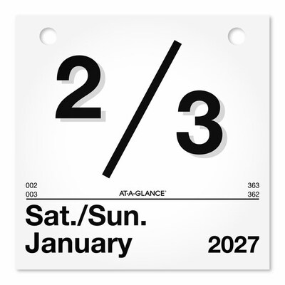 2027 AT-A-GLANCE Today Is 6.63" x 9.13" Daily Wall Calendar, White/Black (K1-00-27)