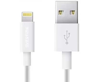 Overtime Lightning USB Cable for iPhone/iPad/iPod Touch, White (DCMFI01-8PINWH)