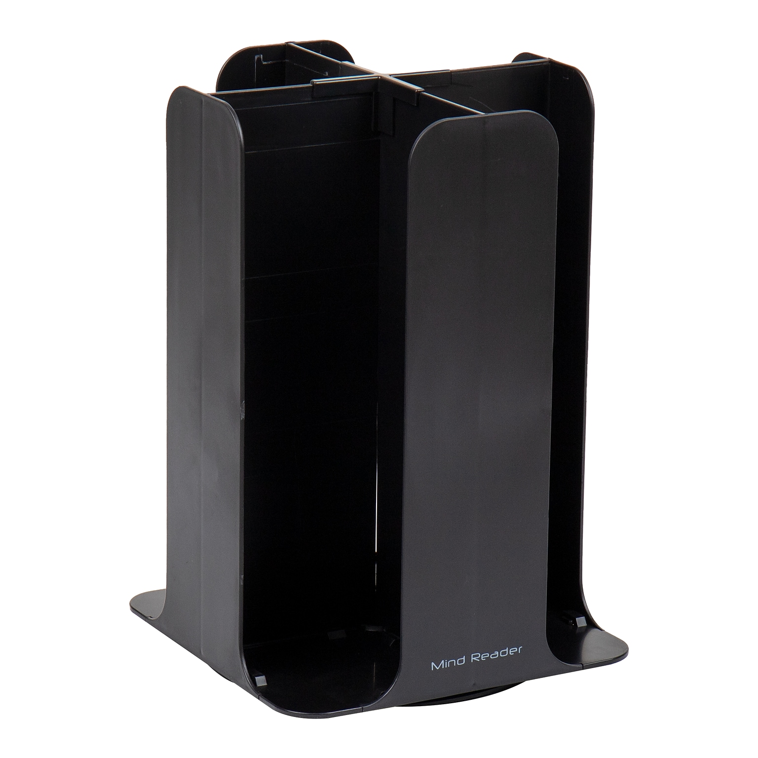 Mind Reader 4-Compartment Cup and Lid Carousel Coffee Countertop Organizer, Black (CDISP-BLK)