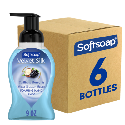 Softsoap Velvet Silk Foaming Liquid Hand Soap, Twilight Berry & Shea Butter Scent, 9 fl Oz., 6 Ct (61052556CT)