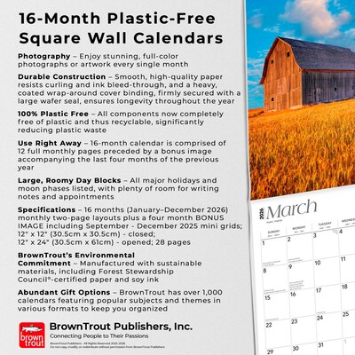 2026 BrownTrout The Gem State Idaho Places 12" x 12" Monthly Wall Calendar (9798330705870)