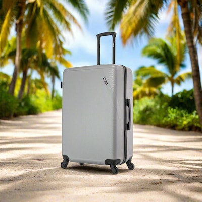 DUKAP Discovery 29.52 Hardside Suitcase, 4-Wheeled Spinner, TSA Checkpoint Friendly, Silver (DKDIS00L-SIL)