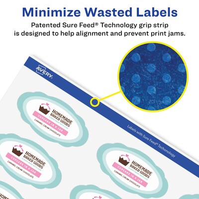 Avery Laser/Inkjet Decorative Edge Multipurpose Labels, 1-1/8" x 2-1/4", White, 1050 Labels/Box (94061)