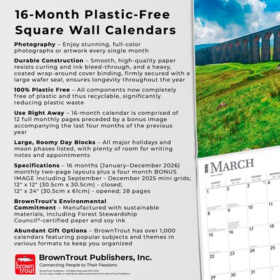 2026 BrownTrout England 12" x 12" Monthly Wall Calendar (9798330703203)