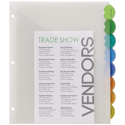 Avery Style Edge Insertable Plastic Dividers with Pocket, 8 Tabs, Multicolored (11293)