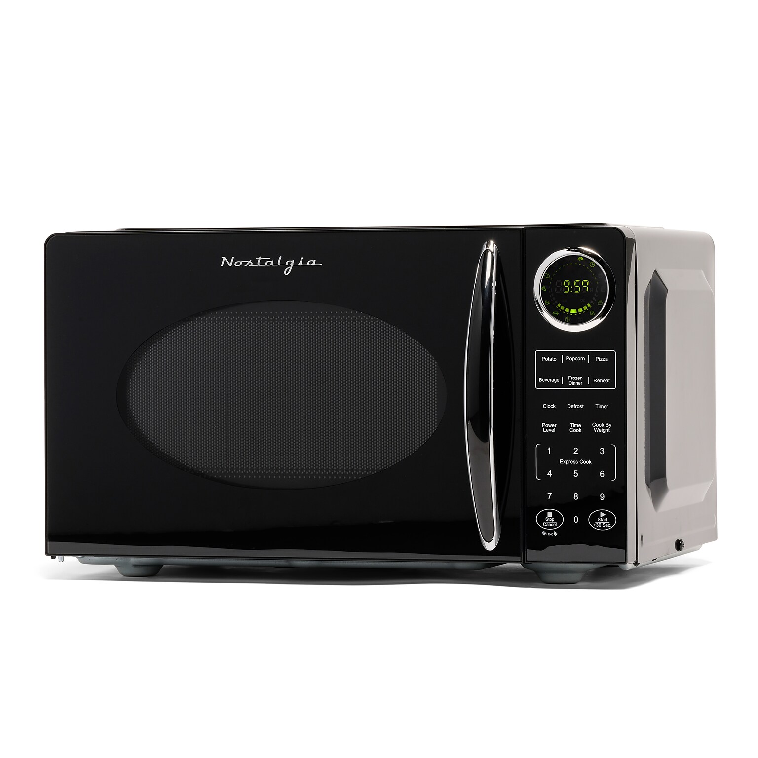 Nostalgia Retro 0.9 Cubic Foot Countertop Microwave, Black (NRMOGZ9BK6A)