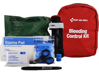 First Aid Only Bleeding Control Kit Fabric Pouch, Limb Wounds, 13 Pieces (91135)