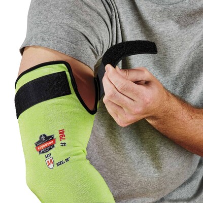 Ergodyne ProFlex 7941-PR Cut-Resistant Arm Sleeve, ANSI A4, Lime, 18 in, 1 Pair (17943)