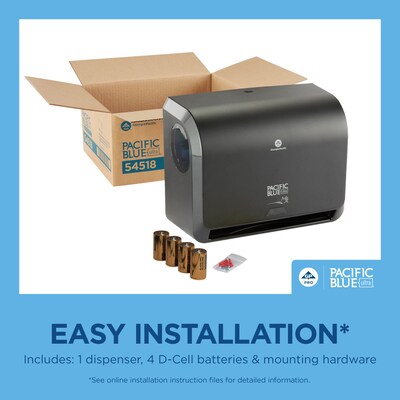 Pacific Blue Ultra Mini Hardwound Paper Towel Dispenser, Black (54518)