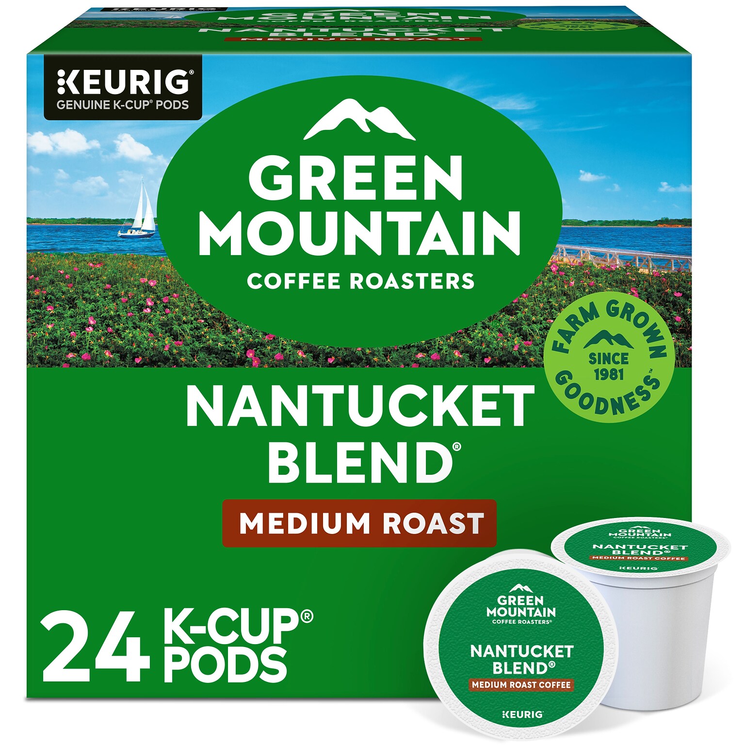 Green Mountain Nantucket Blend Coffee Keurig® K-Cup® Pods, Medium Roast, 24/Box (6663)