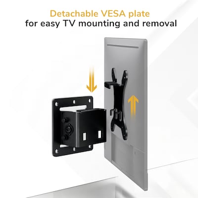 Mount-It! Low-Profile Tilting TV Wall Mount for 24" to 43" TVs, Holds Up to 33 lbs., Black (MI-6524XL)