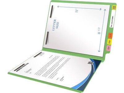 Medical Arts Press Heavy-Duty End Tab File Folder, Straight Cut, Letter-Size, Green, 40/Box (S-09459-GRN)