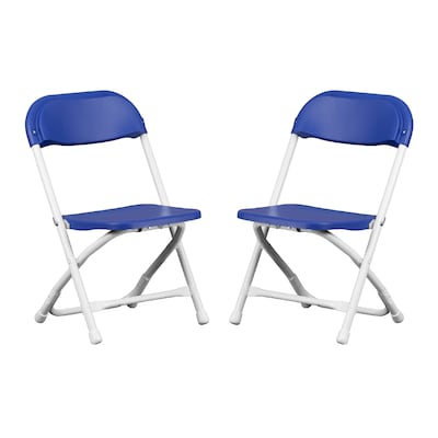 Flash Furniture Plastic Kids Folding Chair, Blue, 2 Pieces (2YKIDBL)