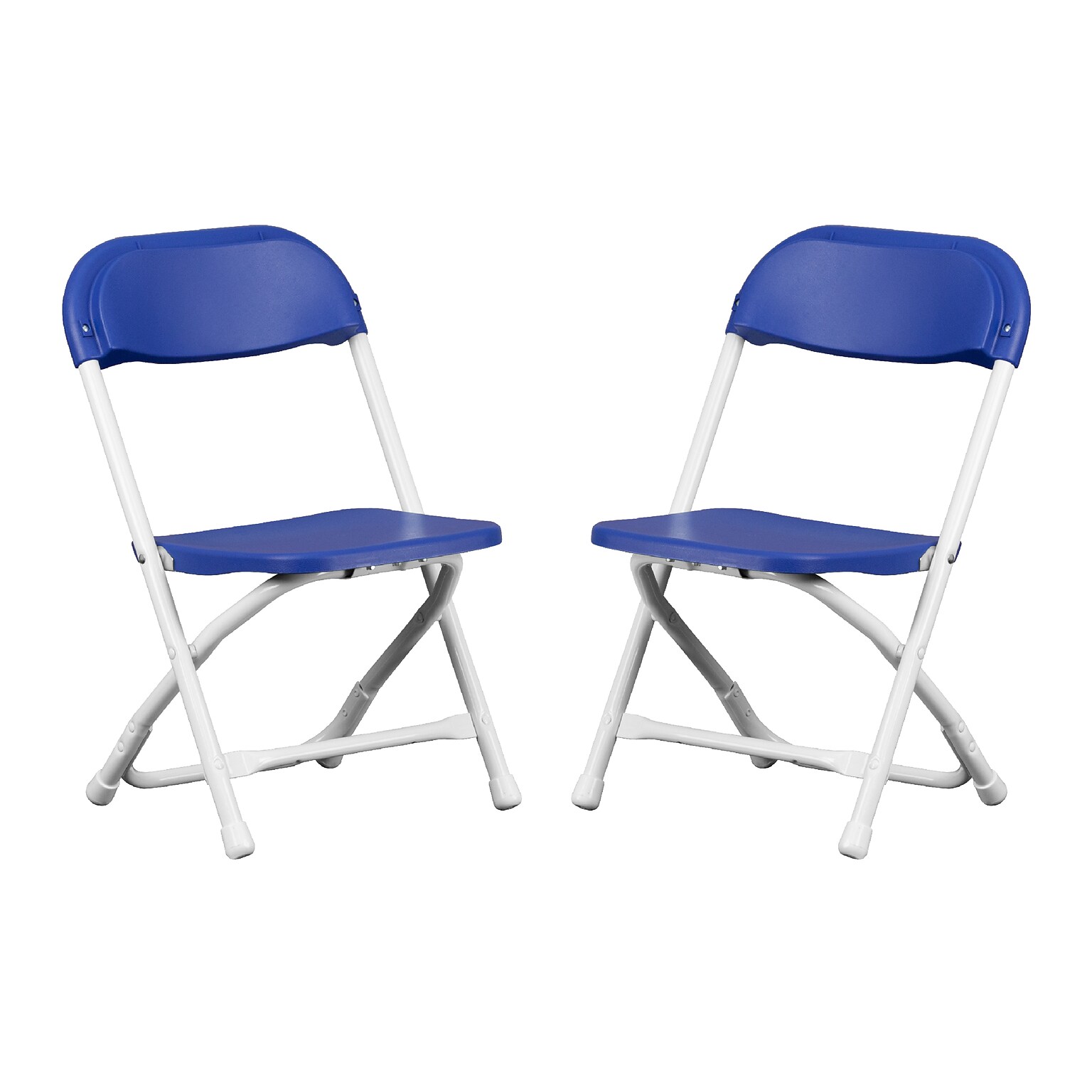 Flash Furniture Plastic Kids Folding Chair, Blue, 2 Pieces (2YKIDBL)