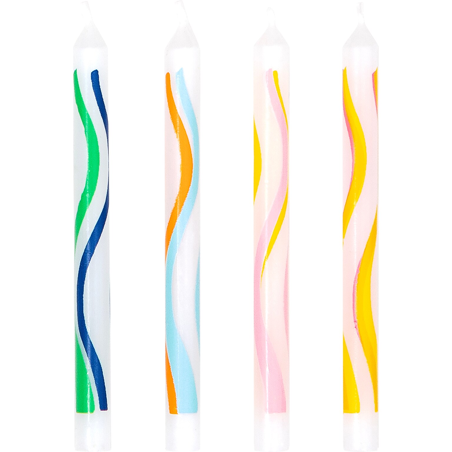 Creative Converting Wave Print Birthday Candles, Multicolor, 240/Pack (365116)