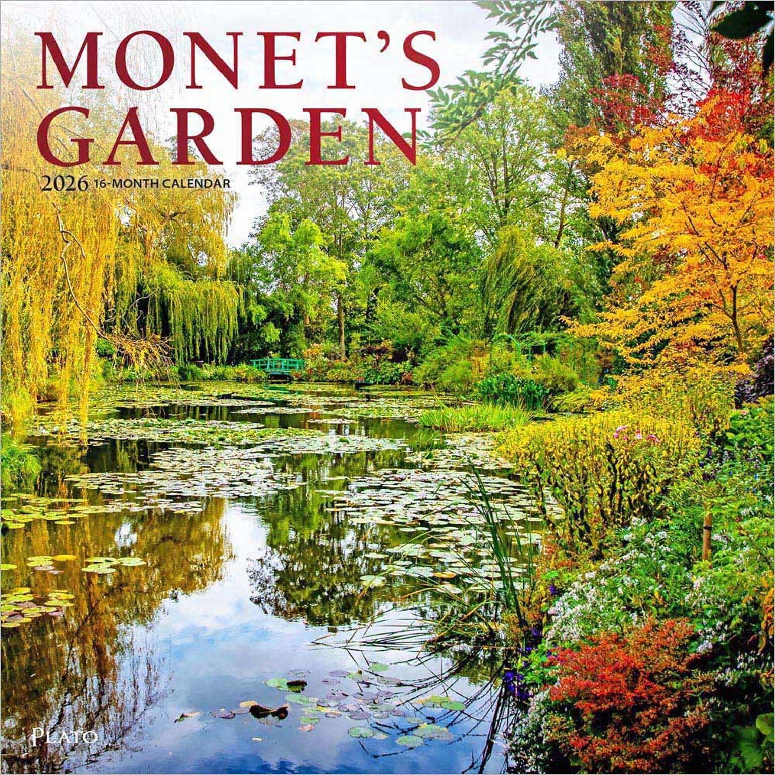 2026 Plato Monets Garden 12 x 12 Monthly Wall Calendar (9798330706877)