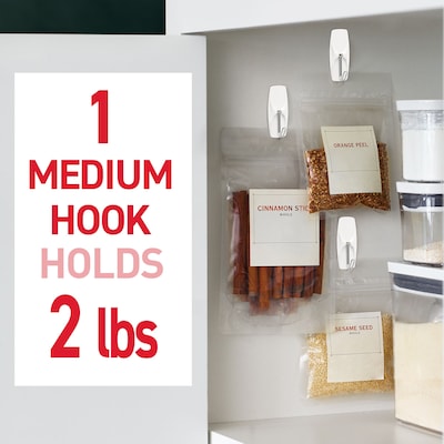 Command Damage Free Medium Utility Hook, 2 lb., White, 7/Pack (17065-VPES)