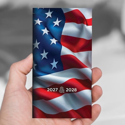 2027 TF Publishing American Flag 3.5" x 6.5"  Monthly Standard Planner, Paperboard Cover, Multicolored (27-7028)