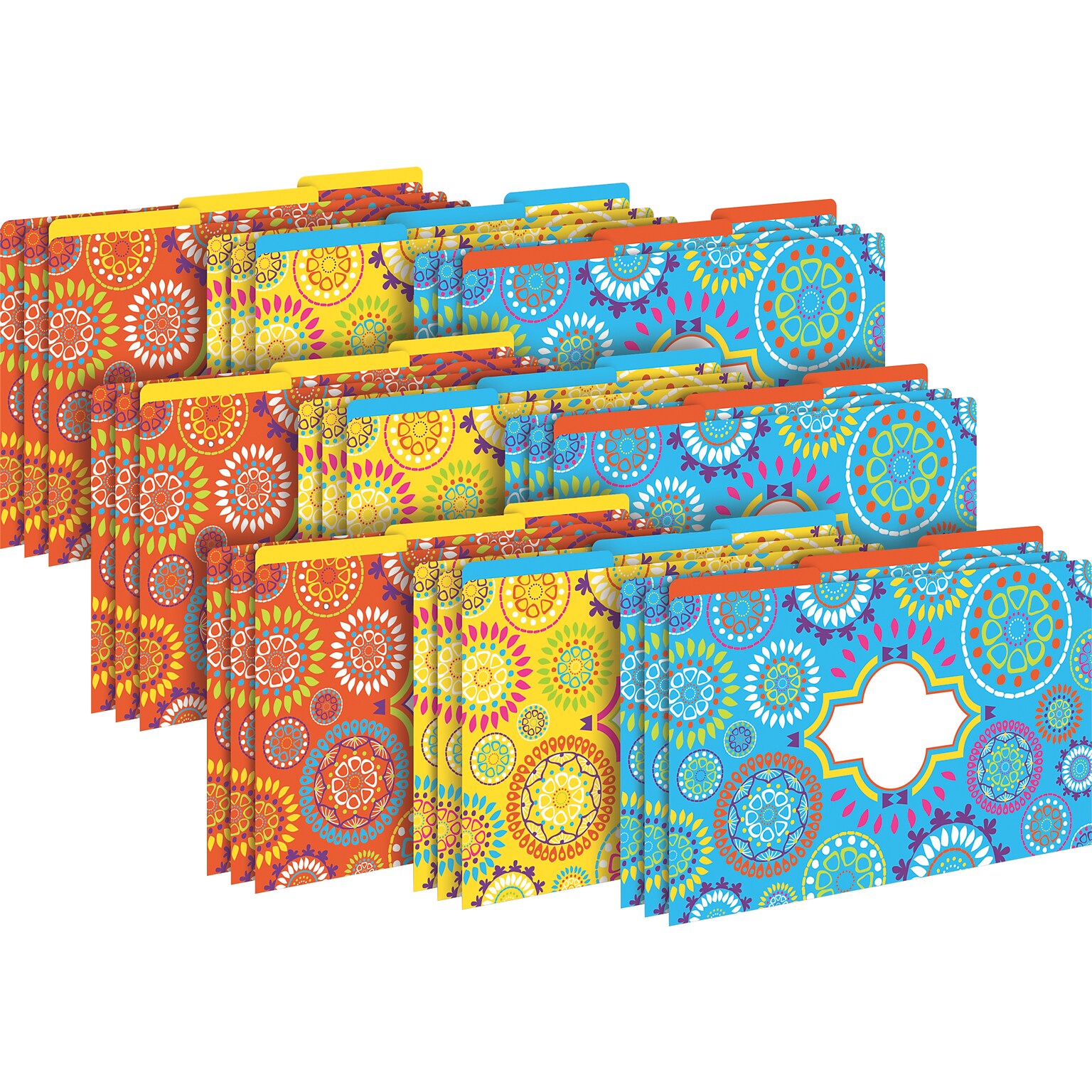 Barker Creek Moroccan File Folder, 1/3-Cut Tab, Legal Size, Assorted Colors, 27/Set (BC3550)