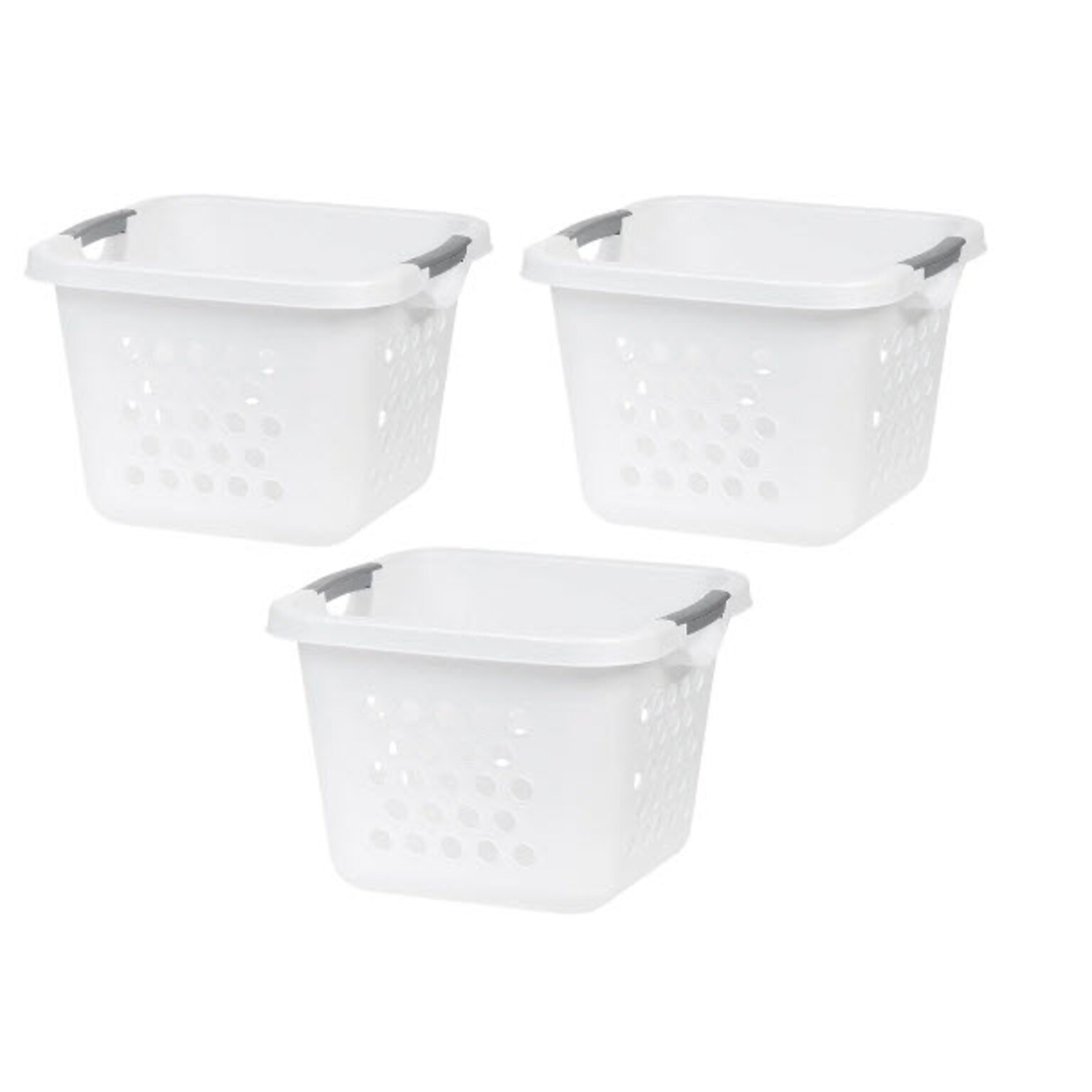 IRIS USA 8 Gal Compact Laundry Basket with Easy Lift Handles, 3/Pack (584155)