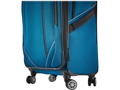 American Tourister Zoom Turbo Polyester 4-Wheel Spinner Luggage, Teal Blue (131401-1855)