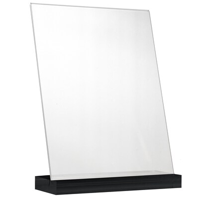 Global Printed Products Sign Holder, 8.5" x 11", Vertical, Table Top, Black/Clear Acrylic (SGNH-AB-8511-BK)
