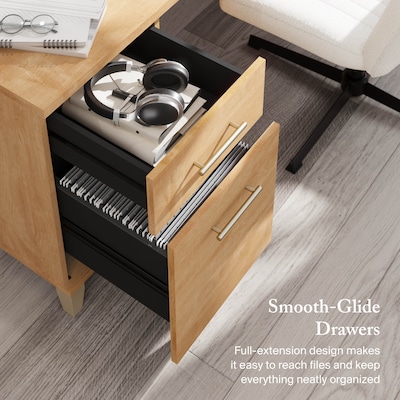 Bush Furniture Somerset 72"W Office Desk with Drawers, Maple Cross (WC81472)