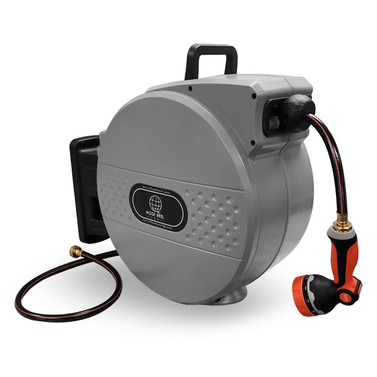 Hose Reel Pro Heavy Duty Retractable Garden Hose Reel, 1/2 x 100, Gray (GHR-1/2-GY-100)