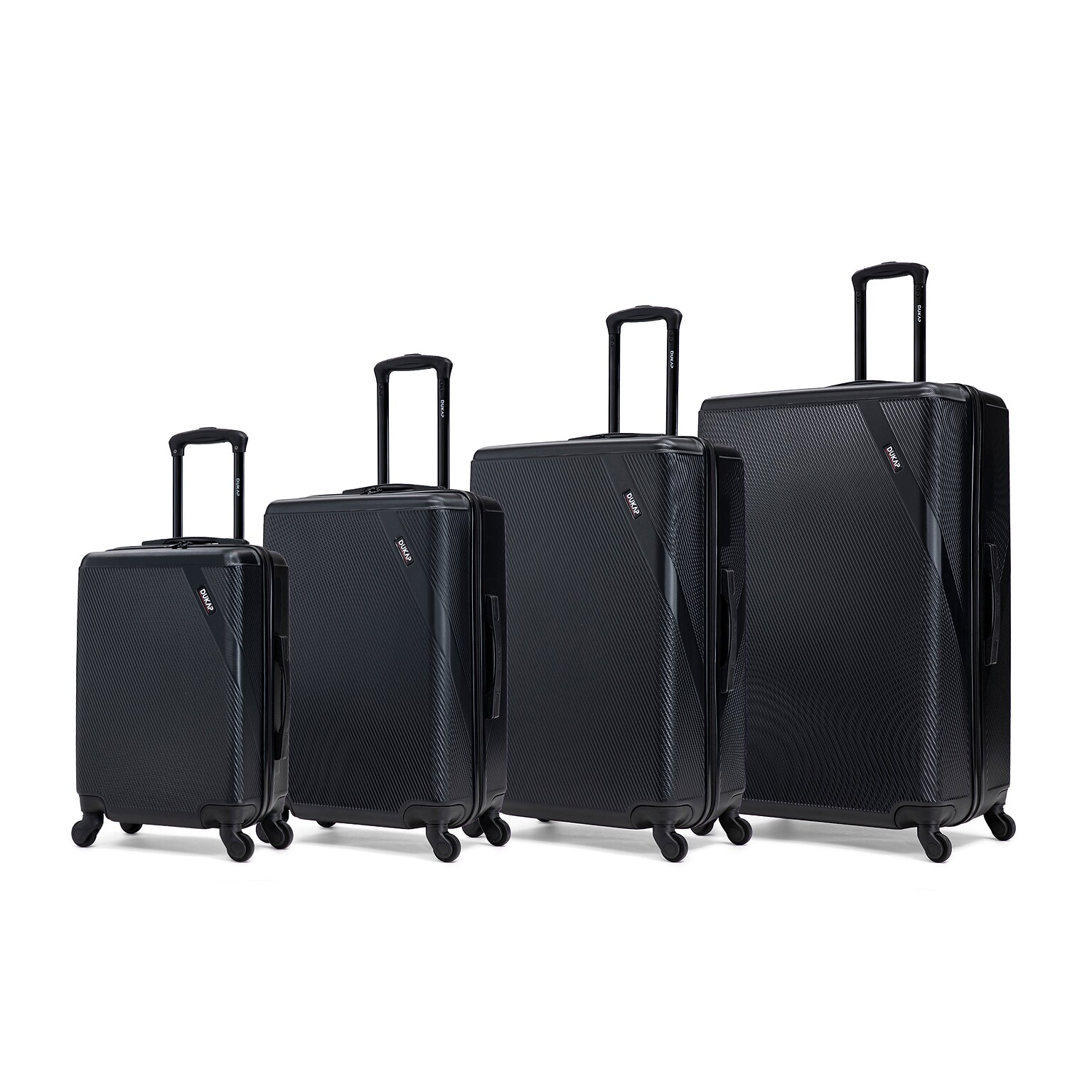 DUKAP Discovery 4-Piece Hardside Spinner Luggage Set, TSA Checkpoint Friendly, Blacj (DKDISSMLXL-BLK)